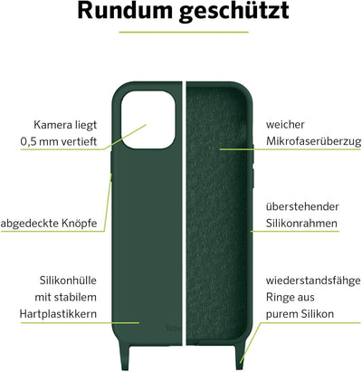 Artwizz HangOn Case kompatibel mit [iPhone 13 Pro] - Elastische Schutzhülle aus Silikon als Handyket