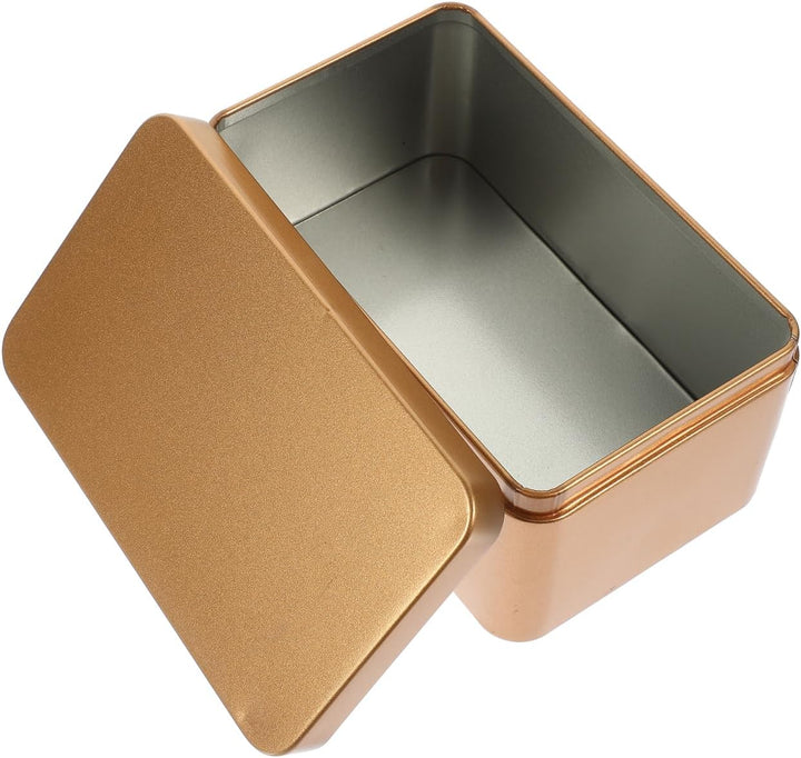 HOMSFOU Rechteckige Weissblechbox Mit Deckel – Mini Tragbarer Teeblatt-Vorratsbehälter Und Süssigkei