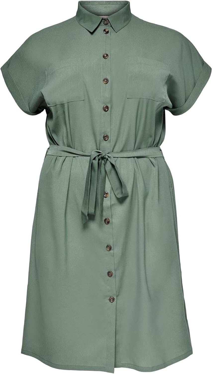ONLY Damen Cardiega Ss Blk Shirt Dress WVN Noos Kleid 44 Grosse Grössen Black/Aop:cloud Dancer Graph