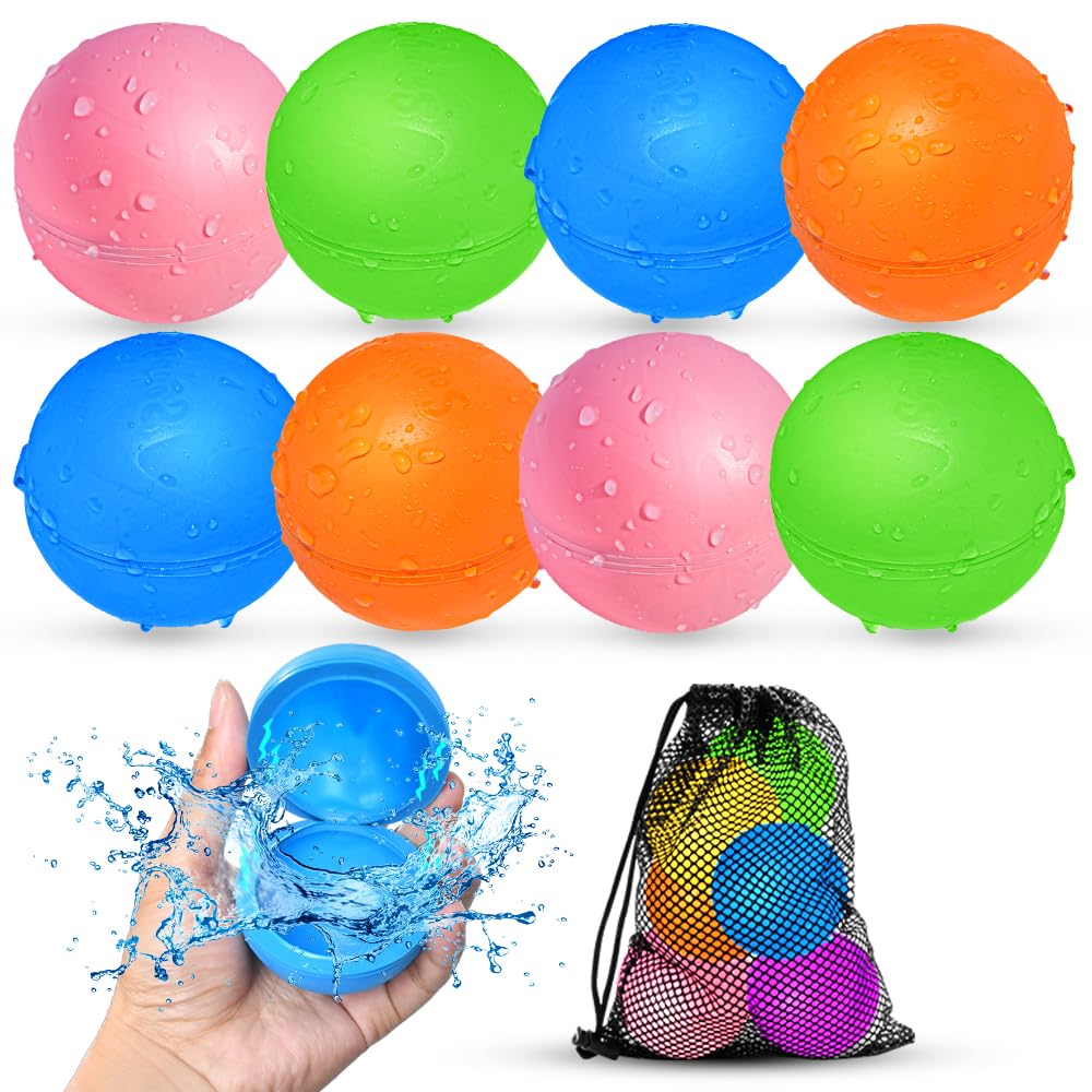Wasserbomben Wiederverwendbar,Silikon Wasserbomben Selbstschliessend magnetische Spritzbälle,Sommer