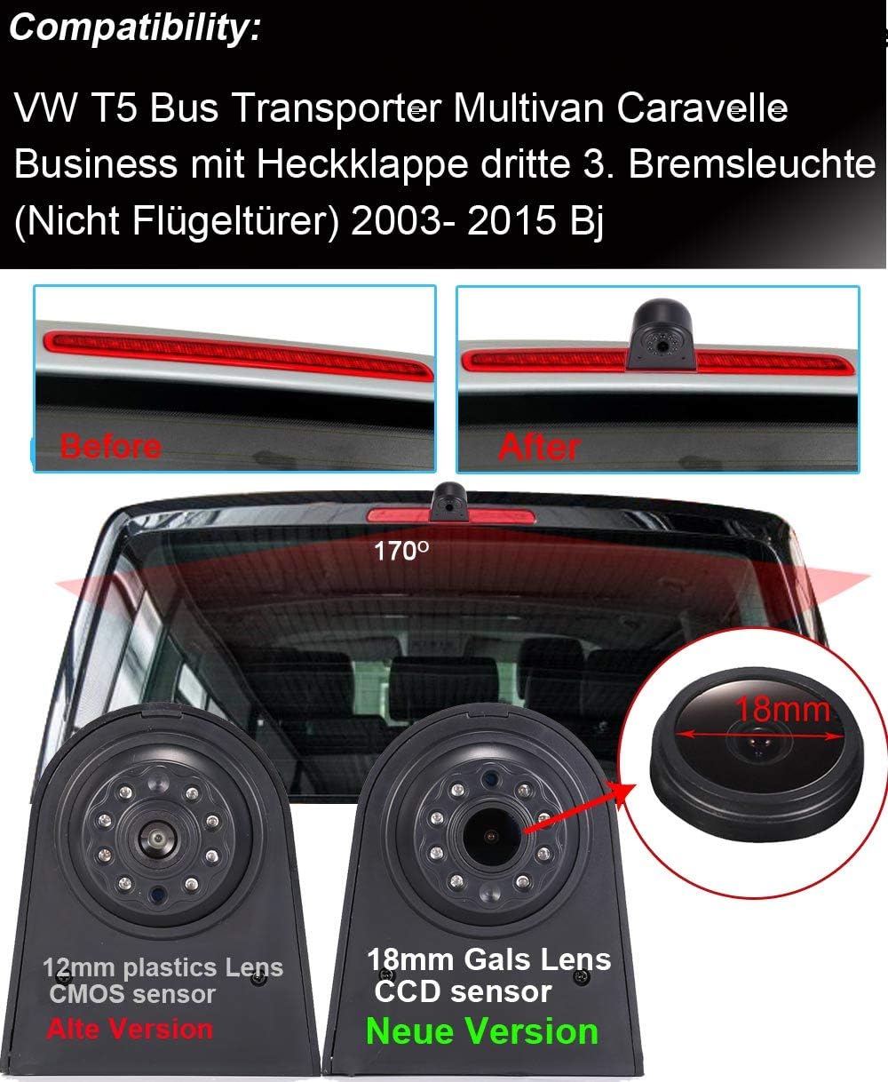 「18mm Linse Top Qualität Rückfahrkamera + 7 Zoll TFT LCD Bildschirm Auto Monitor」Bremsleuchte Auto D