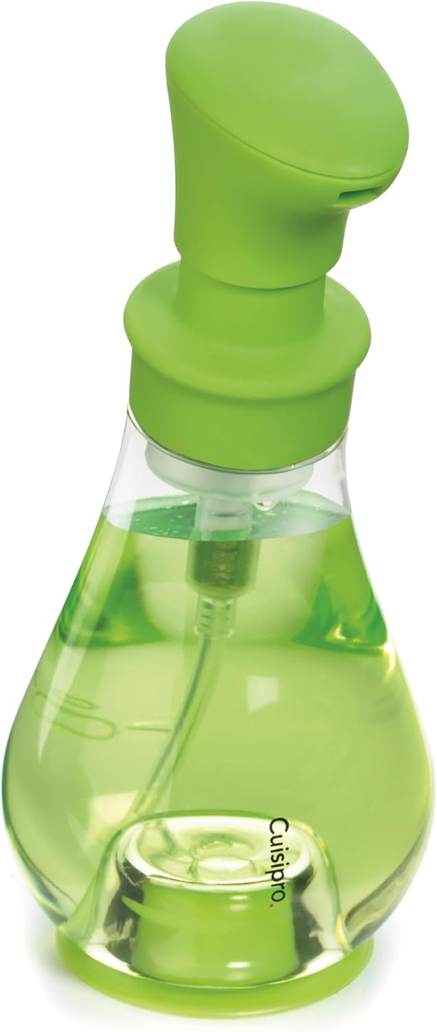Cuisipro Schaum Seifenspender Grün 390 ml, Pump-Schaumspender Seife mit 75% weniger Seifenverbrauch,