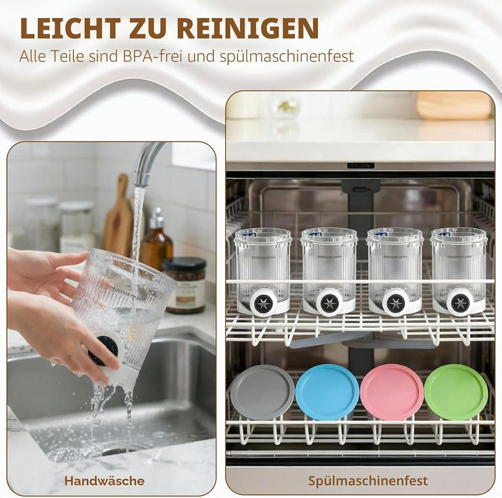 Creami Behälter, 4 Stück Behälter für Ninja Creami Swirl, Kompatibel mit Ninja Creami NC701EU NC700