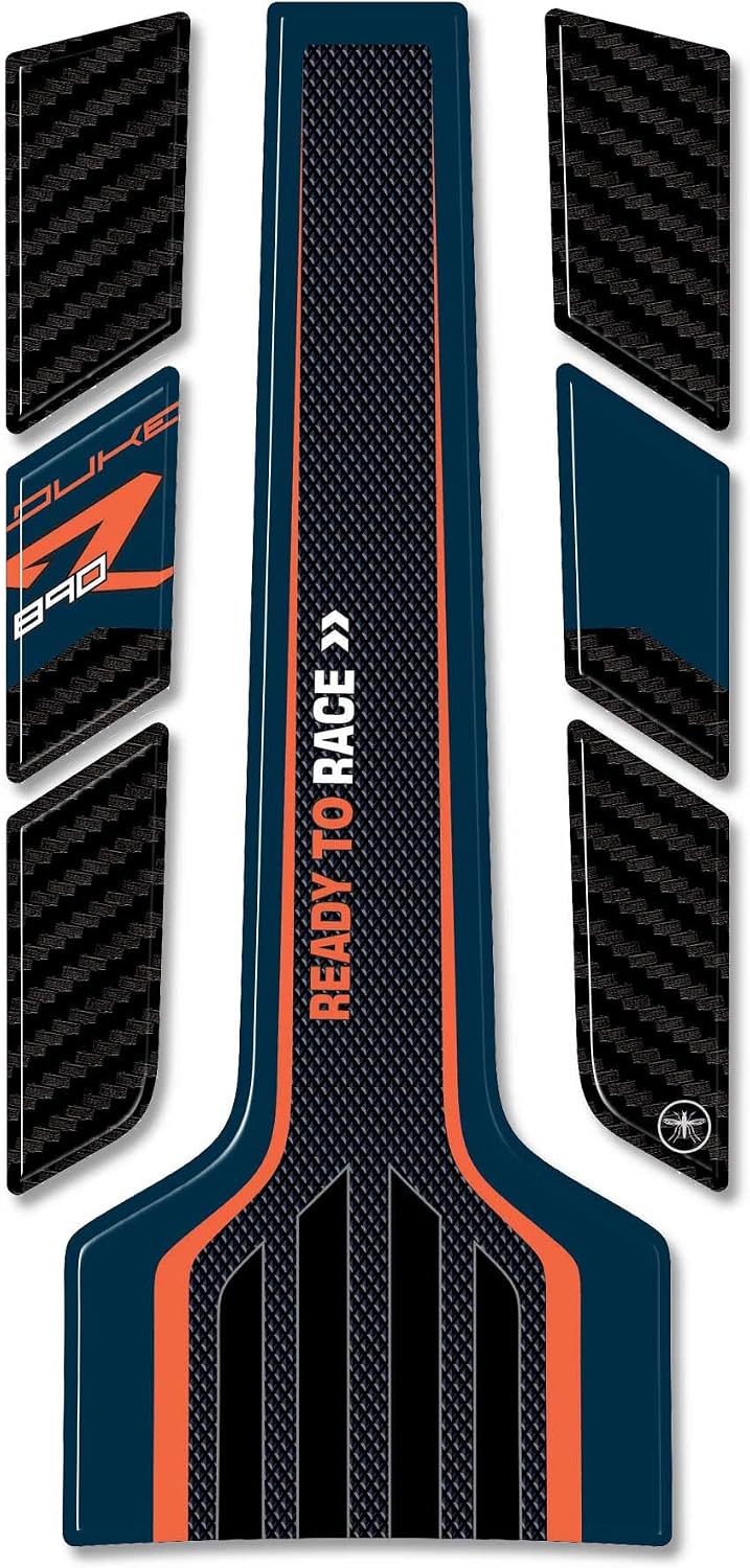 LABELBIKE 3D Aufkleber Motorrad Tankpad kompatibel mit KTM | 890 Duke R 2022-2023 Atlantikblau, Harz