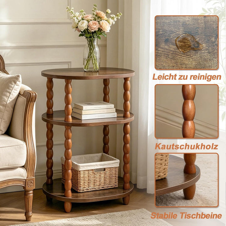 Holztisch, Kleiner Couchtisch &amp; Beistelltisch, multifunktionaler Mini Tisch für Bett, Couch, Wohnzim