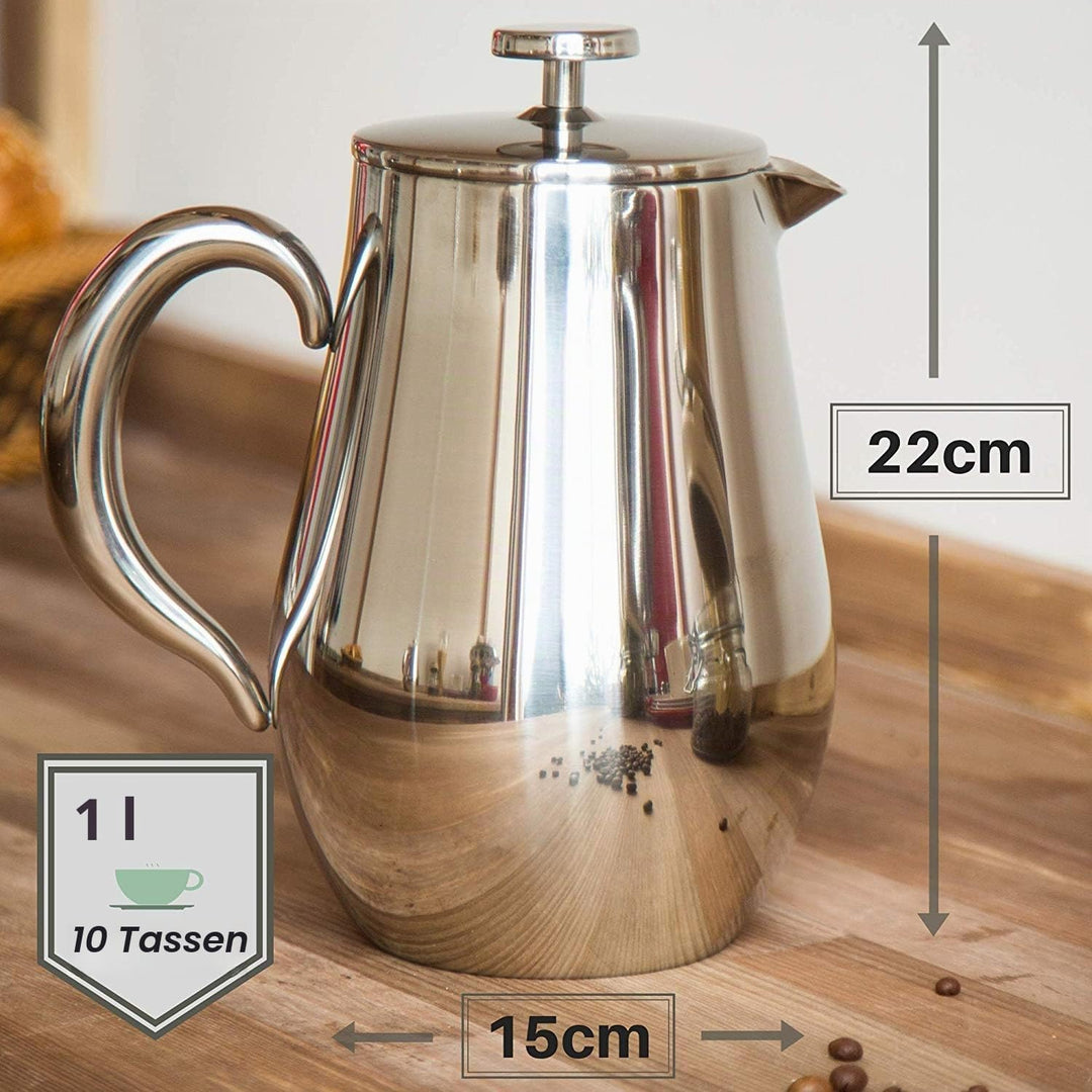 VeoHome French Press Kaffeebereiter Kaffeekanne unzerbrechlich und hält Ihren Kaffee Dank der Doppel
