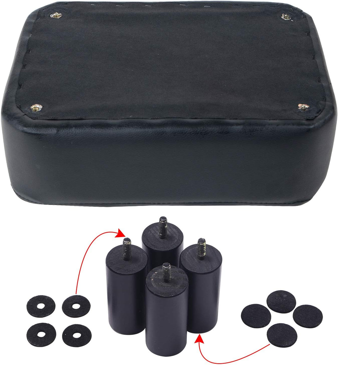 YMYNY Rechteckiger Fusshocker Sitzbank, 42 x 29 x 23 cm, Gepolsterter Hocker aus PU-Leder, mit Holzb