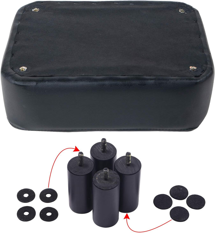 YMYNY Rechteckiger Fusshocker Sitzbank, 42 x 29 x 23 cm, Gepolsterter Hocker aus PU-Leder, mit Holzb