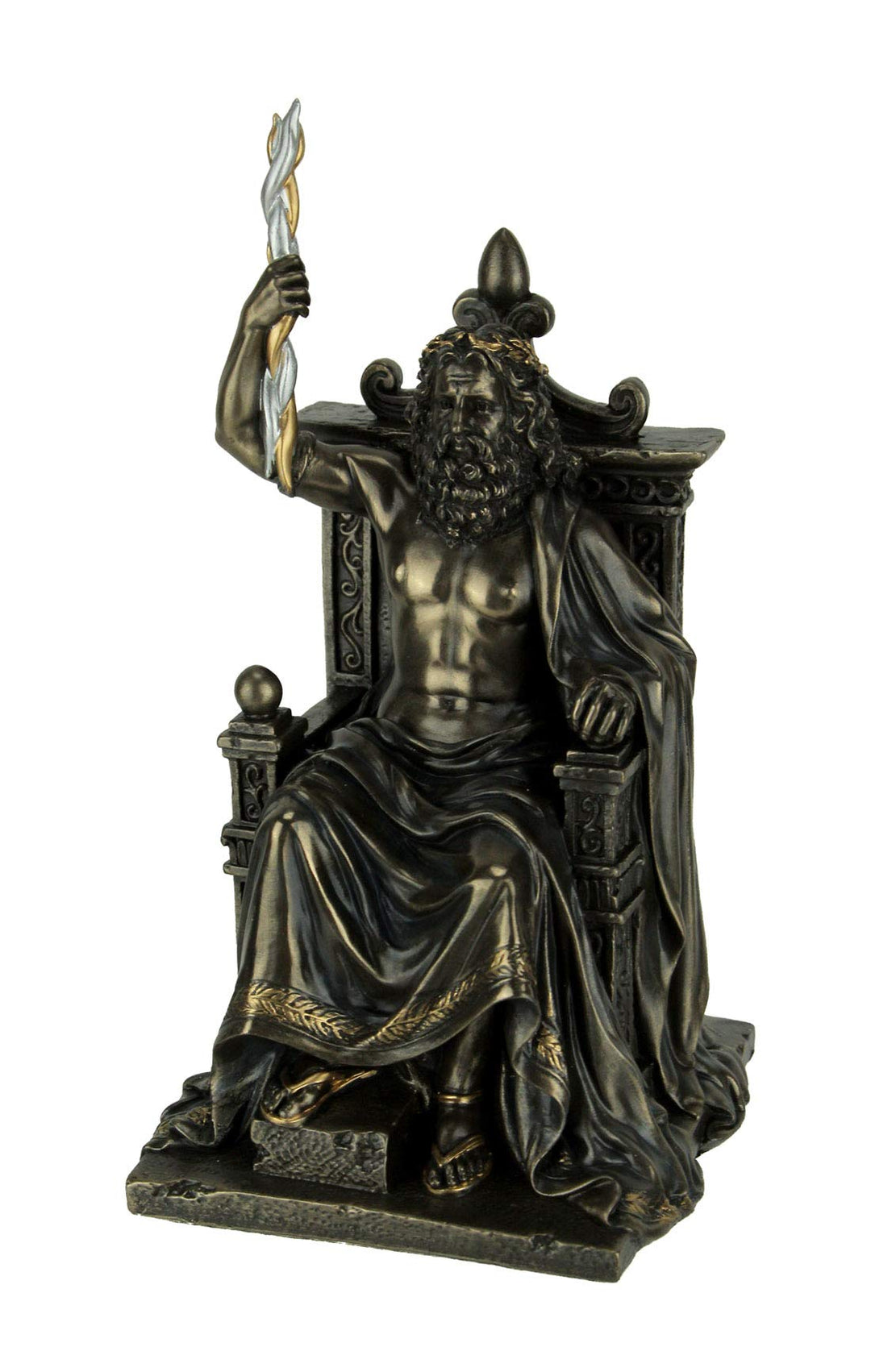Veronese Design Olympia-Statue Zeus hält Thunderbolt auf Thron griechischer römischer Gott antikes B