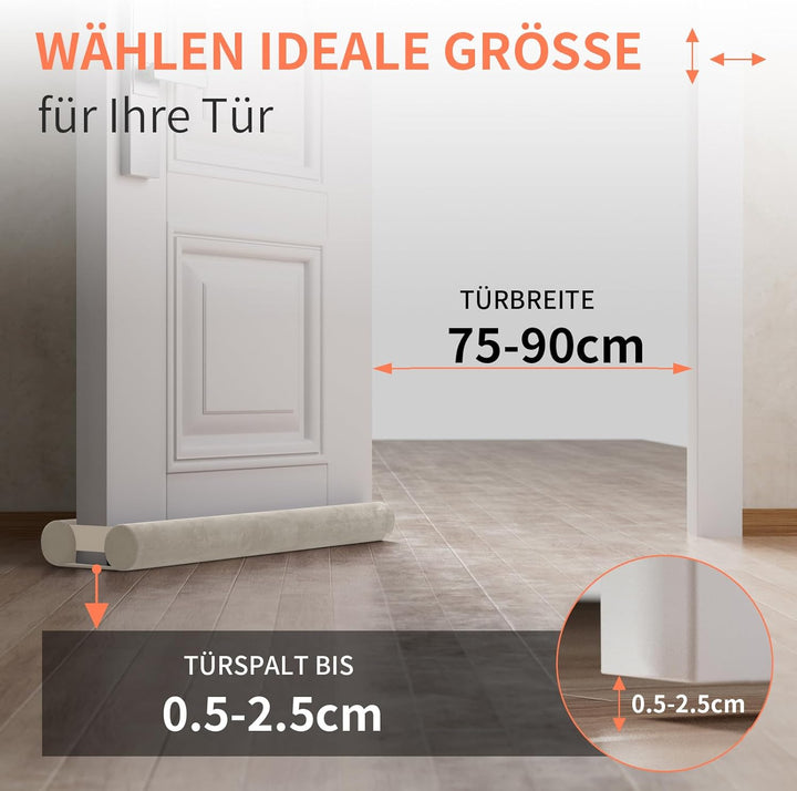 Zugluftstopper für Türen 60-100CM Türdichtung Unten Ohne Kleben Rückstandlos Tür Luftzugstopper - En