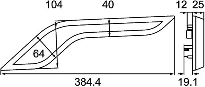 HELLA - Blinkleuchte - Shapeline Style Wing - LED - 12/24V - geschraubt/Anbau - Lichtscheibenfarbe: