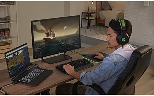 HP Pavilion 600 (4BX33AA) Gaming Headset (kabelgebunden, LED), schwarz/grün