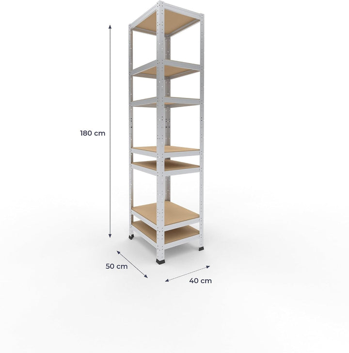 shelfplaza® 180x40x50cm Home Schwerlastregal verzinkt/Metallregal mit 7 Böden/Kellerregal Metall, Ga