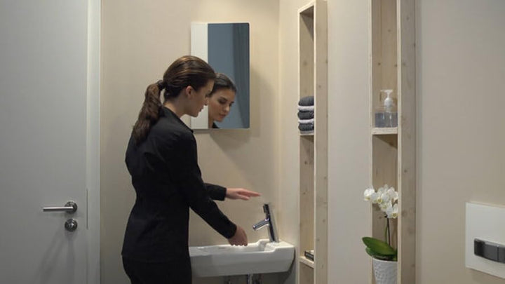 hansgrohe Wasserhahn Talis Select S (Armatur mit Auslauf Höhe 80mm und Zugstangen-Ablaufgarnitur) Ch