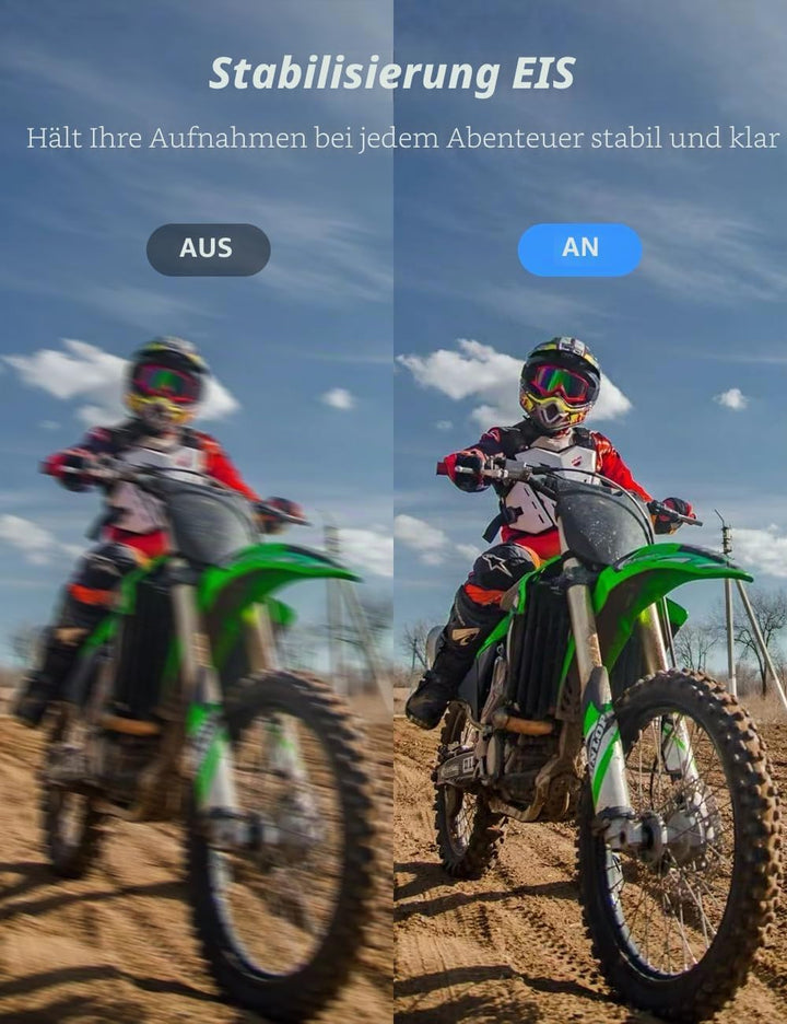 Apexcam X80Pro mit 128G Karte Action Cam 4K60FPS 48MP mit Doppelbildschirme EIS Stabilisierung WiFi