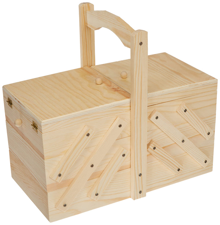 Artemio 14001893 Nähkästchen zum Dekorieren aus Holz, Beige, 32 x 16 x 29 cm