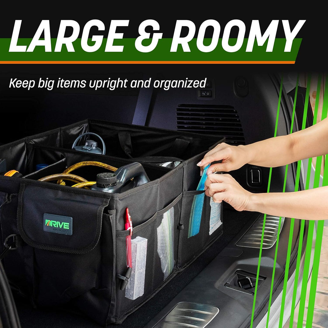 Drive Auto Products Kofferraum Organizer - Praktische Kofferraumtasche mit Fächern - Einkaufskorb, A