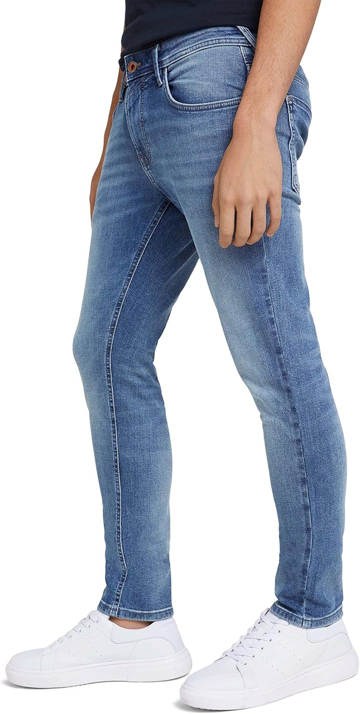 TOM TAILOR Denim Herren Skinny Culver Jeans aus Bio-Baumwolle 28W / 32L 10118 - Used Light Stone Blu