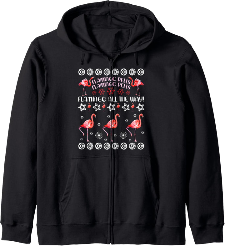 Flamingo Ugly Christmas Sweater Kapuzenjacke