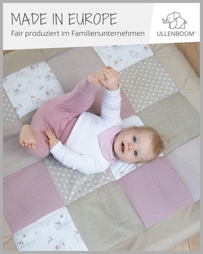 ULLENBOOM Krabbeldecke für Baby 100x100 cm, 100% OEKO-TEX Materialien, Made in EU, Dick & weich gepo