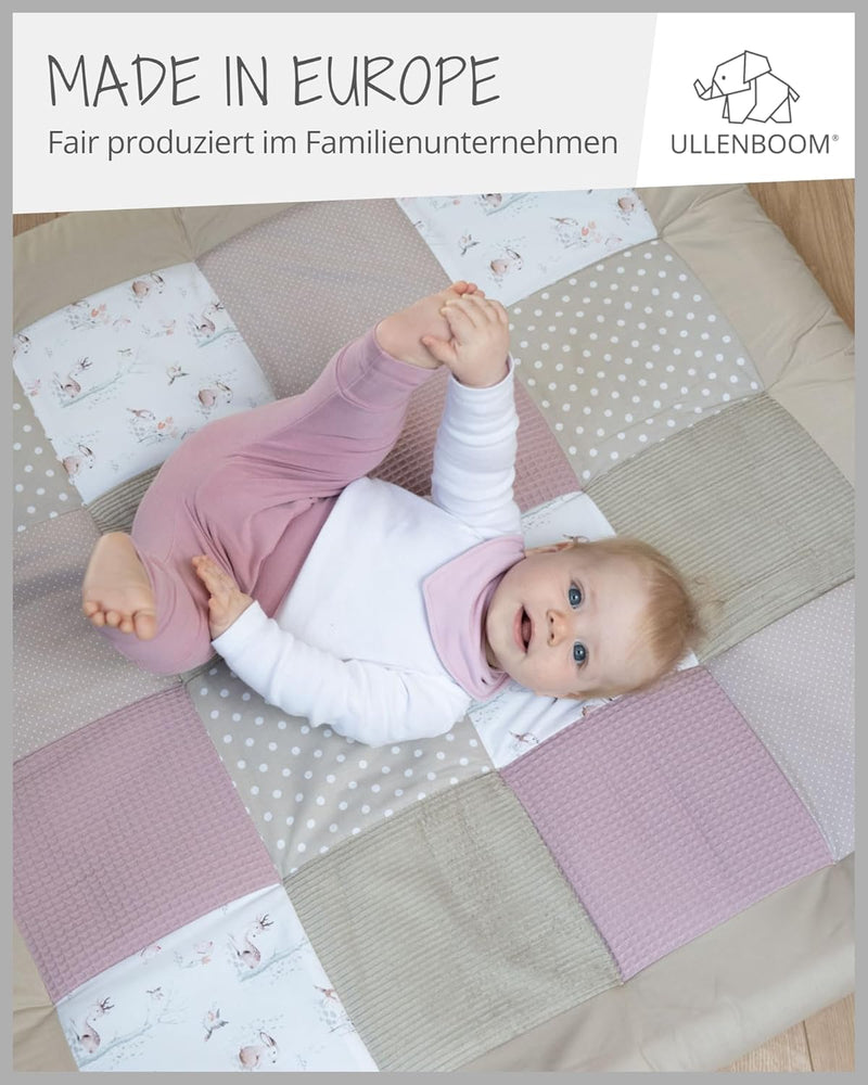 ULLENBOOM Krabbeldecke für Baby 100x100 cm, 100% OEKO-TEX Materialien, Made in EU, Dick & weich gepo