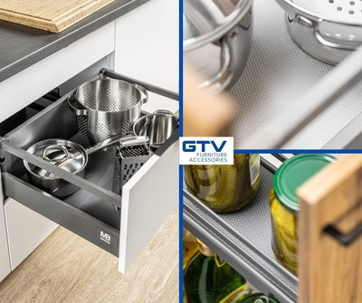 GTV - Schubladenmatte rutschfeste | Antirutschmatte für Schubladen I Schubladen Matte für Kühlschran