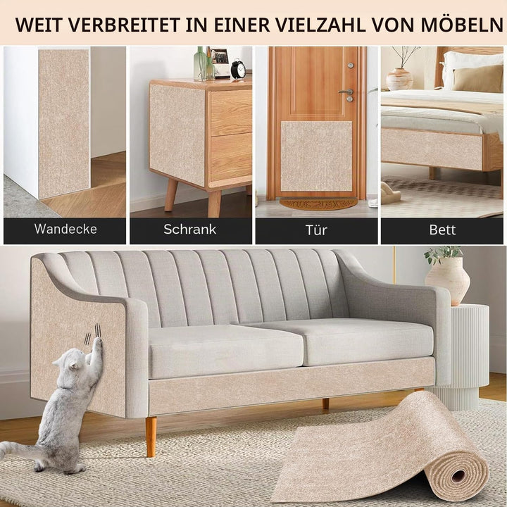 Kratzmatte für Katzen, 2 Stück DIY Kratzbrett Katze, Kratzteppich, Kratzschutz, Kratzwand, Möbelschu
