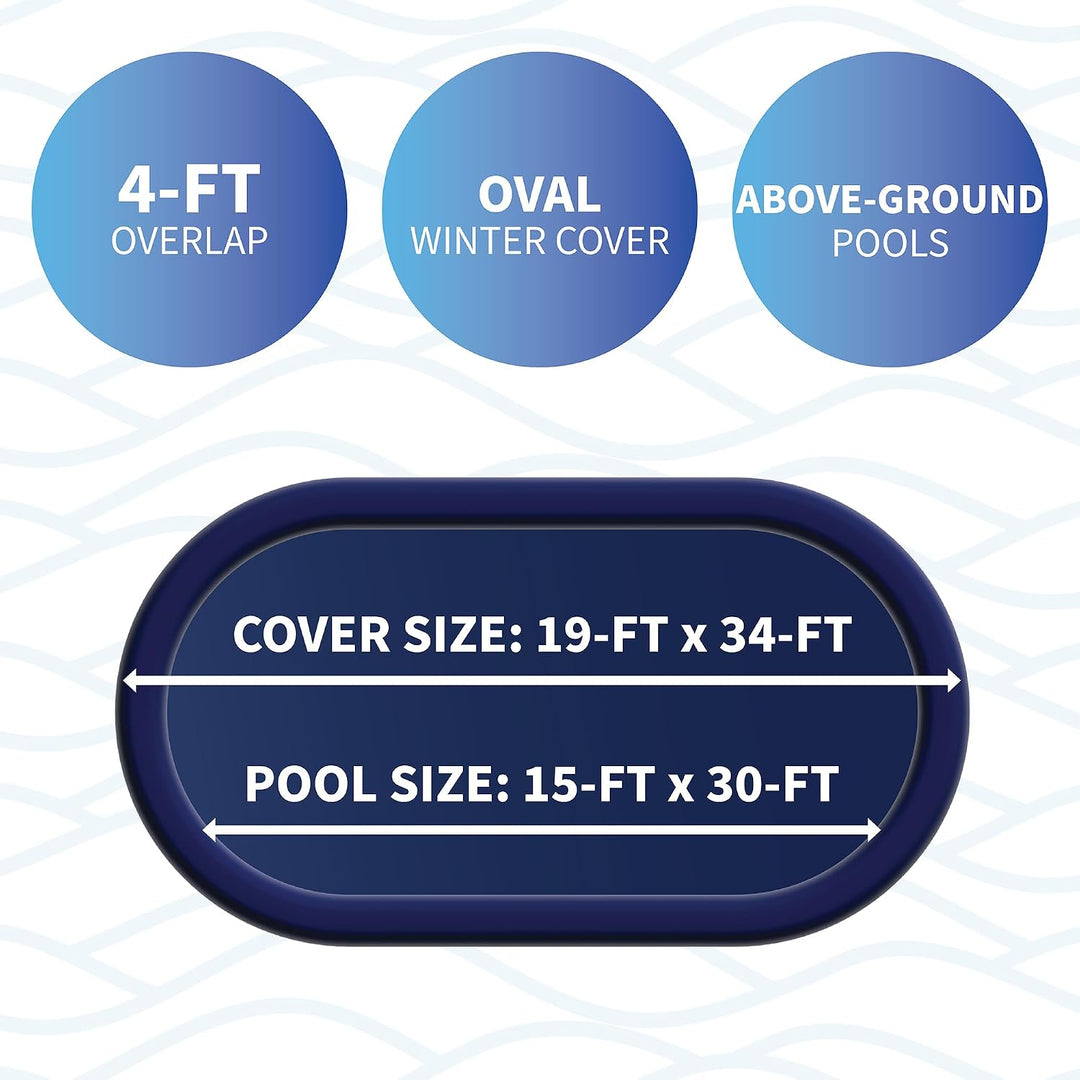 Defender 8 Jahr oval vor Ground Winter Pool Cover 15 by 30-Feet, 15 by 30-Feet