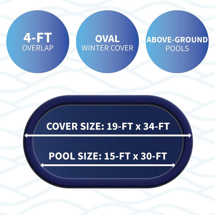 Defender 8 Jahr oval vor Ground Winter Pool Cover 15 by 30-Feet, 15 by 30-Feet
