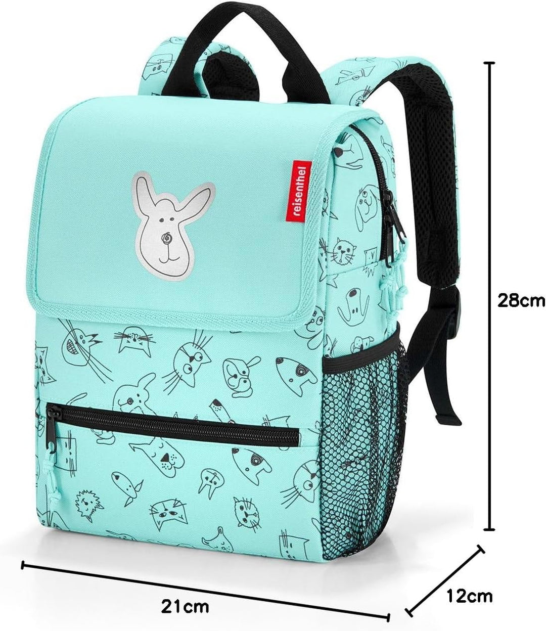 reisenthel backpack kids Kinder-Rucksack 21 x 28 x 12 cm/5 l cats and dogs mint, Cats And Dogs Mint