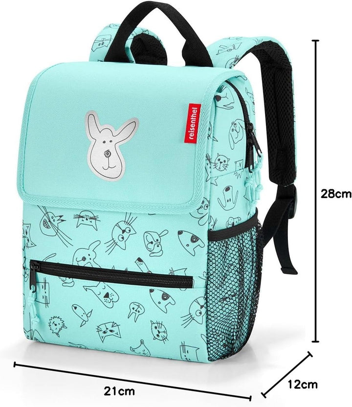 reisenthel backpack kids Kinder-Rucksack 21 x 28 x 12 cm/5 l cats and dogs mint, Cats And Dogs Mint