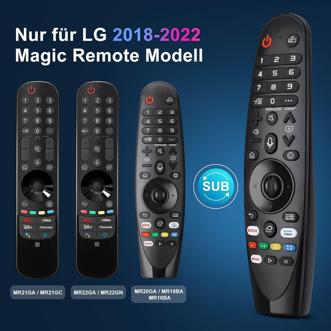 Voice Magic Fernbedienung für LG Fernseher UHD OLED QNED NanoCell 8K 4K Smart TVs, Magic Remote Ersa