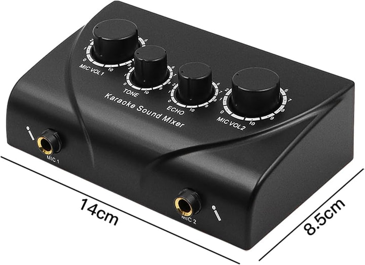 Tragbarer Karaoke-Mixer, 2 Mikrofon-Eingänge, digitaler Audio-Sound, Karaoke-Maschine, Echo-Mixer fü