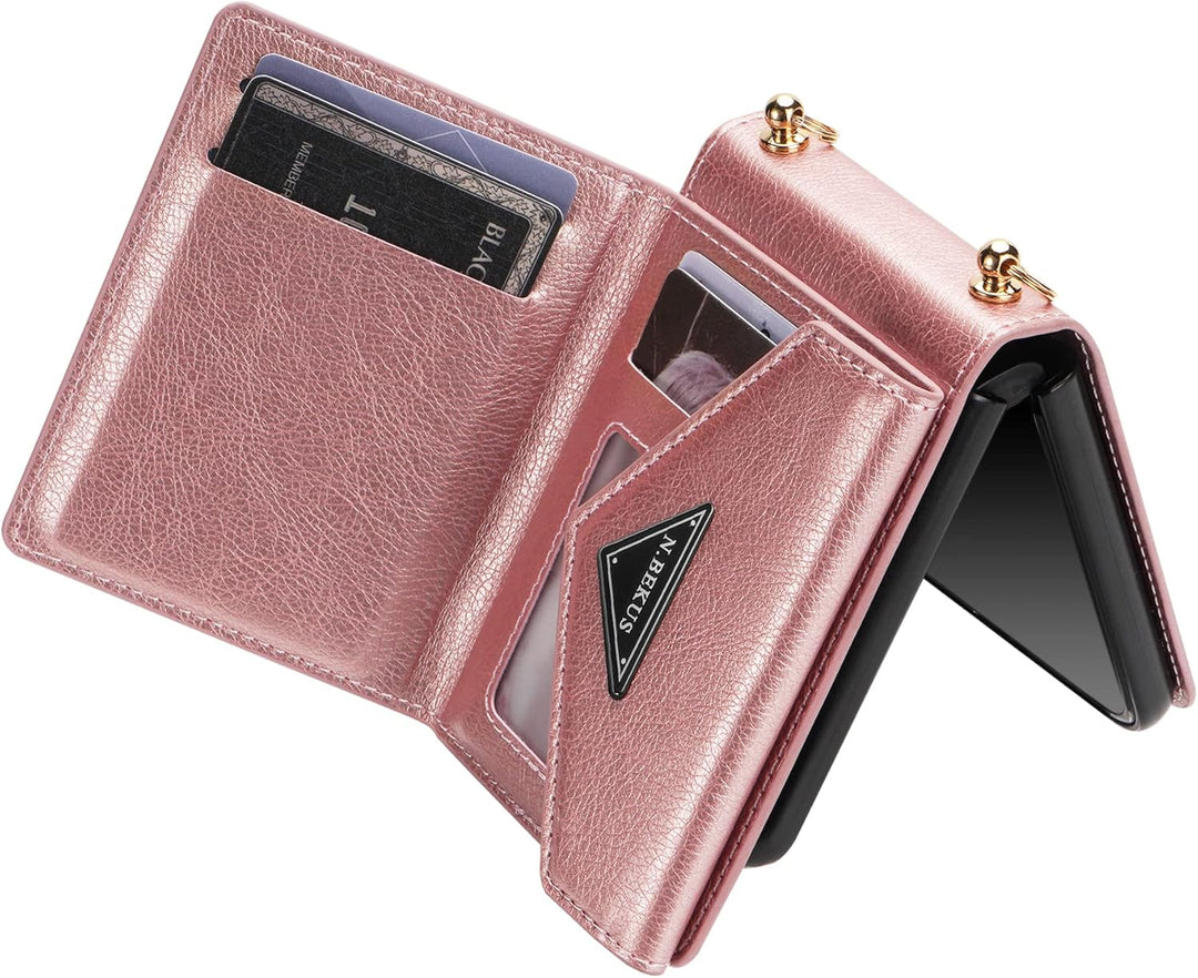 UDBKKDX Handyhülle für Samsung Galaxy Z Flip 3, Schutzhülle Mattes Leder mit Standfunktion hülle Kam