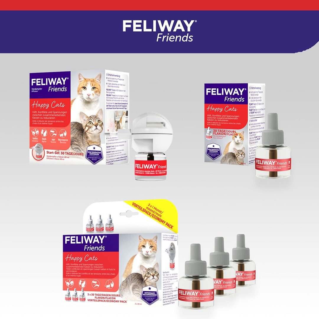 FELIWAY Friends Vorteilspack für Katzen/ 3x Nachfüllflakon | reduziert Konflikte & Spannungen zwisch