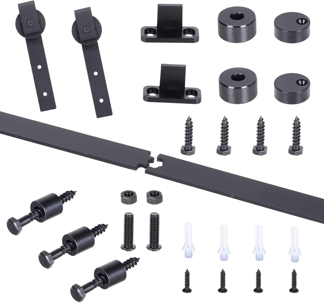 EGTink 90cm/2,95FT Mini Schiebetürbeschlag Set für Einzeltüren Schränke, Schiebetürsystem mit Laufro