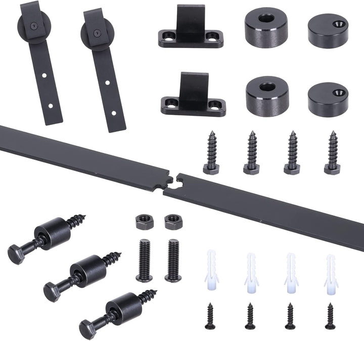 EGTink 90cm/2,95FT Mini Schiebetürbeschlag Set für Einzeltüren Schränke, Schiebetürsystem mit Laufro