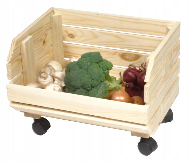Holzkiste Weinkiste Obstkiste Gemüsekiste mit Rollen Aufbewahrungskiste Aus Holz Vintage Deko Outdoo