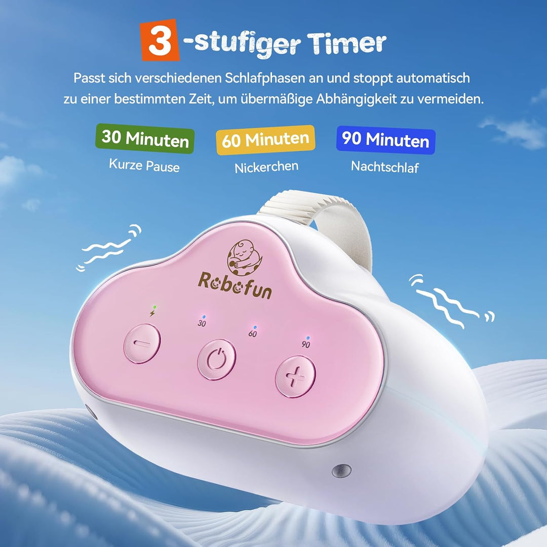 Robofun Kinderwagenschaukler - 2025 Das Original-Schlafhilfe für Babys, 5 Einstellbare Weiss 8, Weis