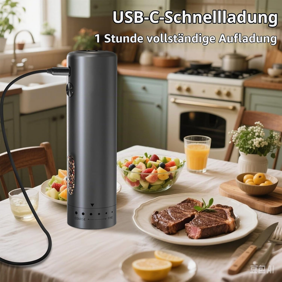 Salz und pfeffermühle elektrisch aufladbar, Automatis elektrische pfeffermühle mit grosse Kapazität
