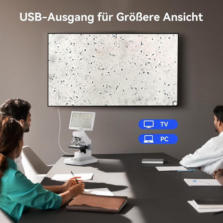 TOMLOV DM301 Max Biologisches Mikroskop für Erwachsene Kinder: 7" HDMI Digital Mikroskop mit Integri