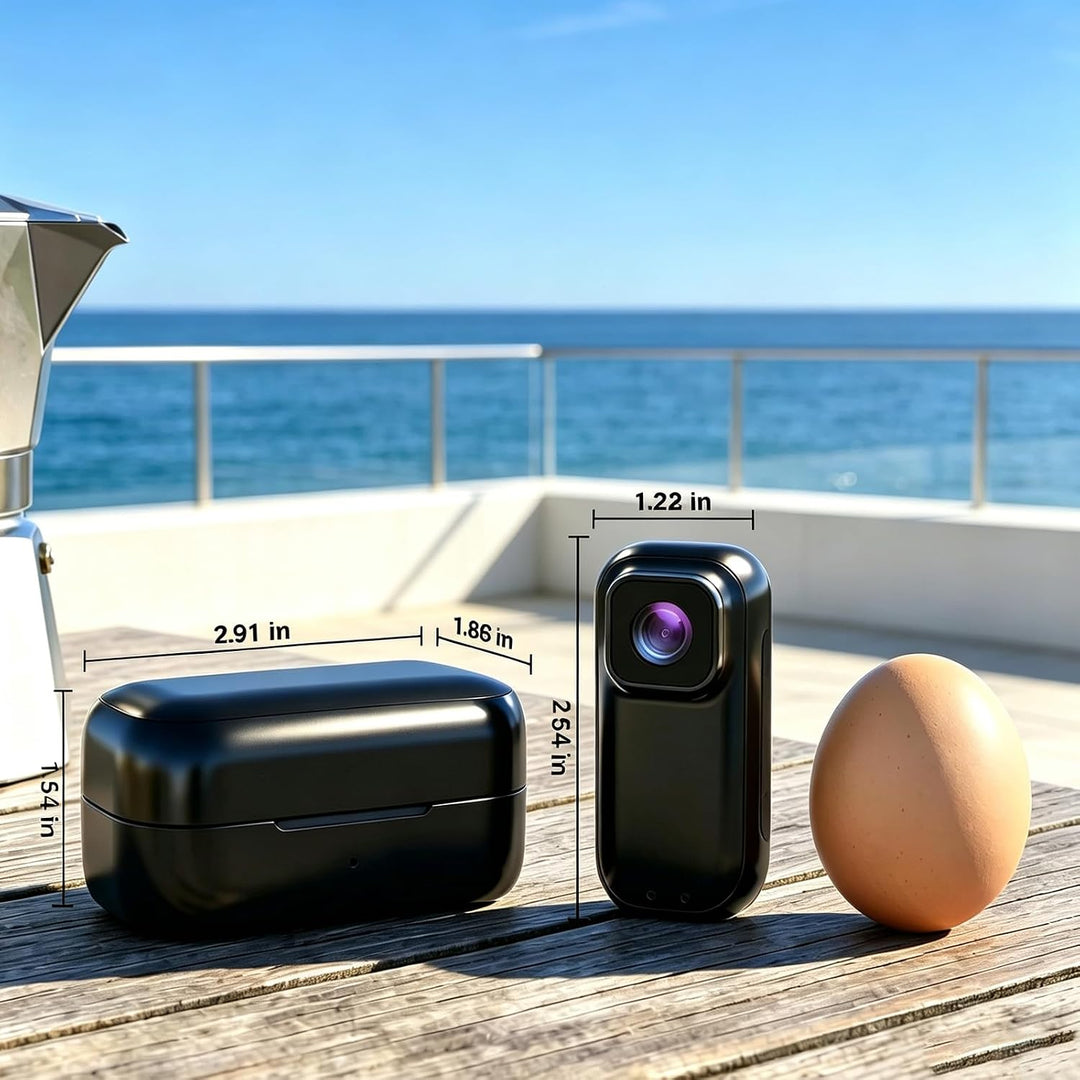 Xilecam 2,7K Magnetische Mini Bodycam, Spritzwasserfest mit Ladecase Schwarz, Schwarz
