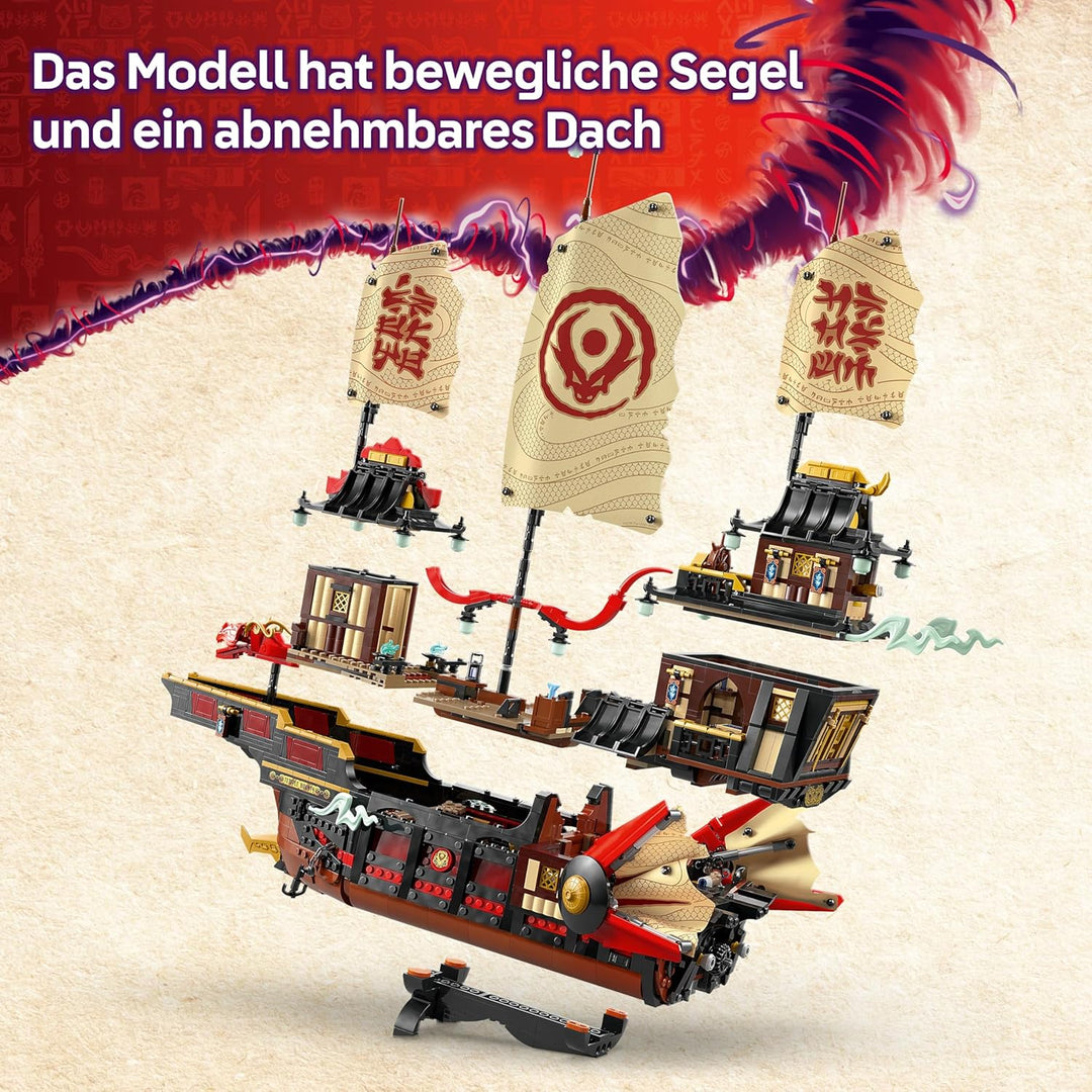 LEGO NINJAGO Der Tempel-Flugsegler - Interaktives Schiff mit beweglichen Segeln, 6 Minifiguren inkl.