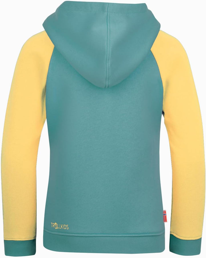 Trollkids Girls Stavanger Sweater 116 Glacier Green/Lemonade, 116 Glacier Green/Lemonade