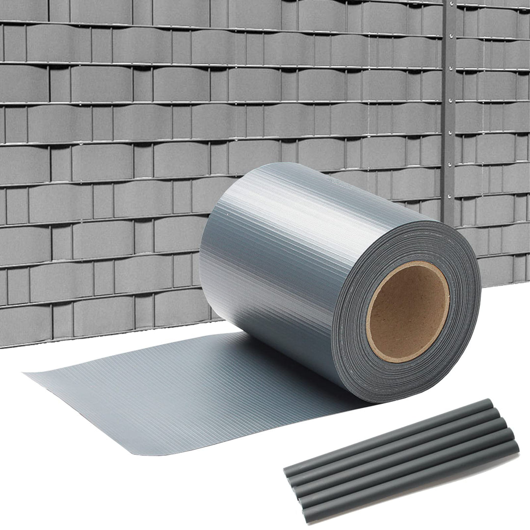 Daromigo PVC Sichtschutzstreifen 70m x 19cm Zaunblende Folie, inkl. 60 Befestigungsclips, Windschutz