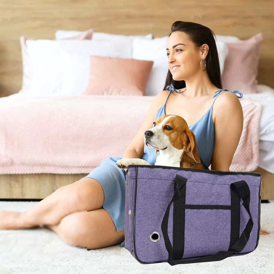 PETCUTE Hundetragetasche,Tragbar Haustiertragetasche mit Lange Schultergurt,Atmungsaktiv Transportta