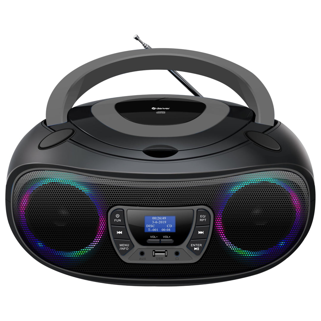 Denver DAB+ Boombox Mit DAB+/FM-Radio, Bluetooth-Funktion,Grey Grau, Grau