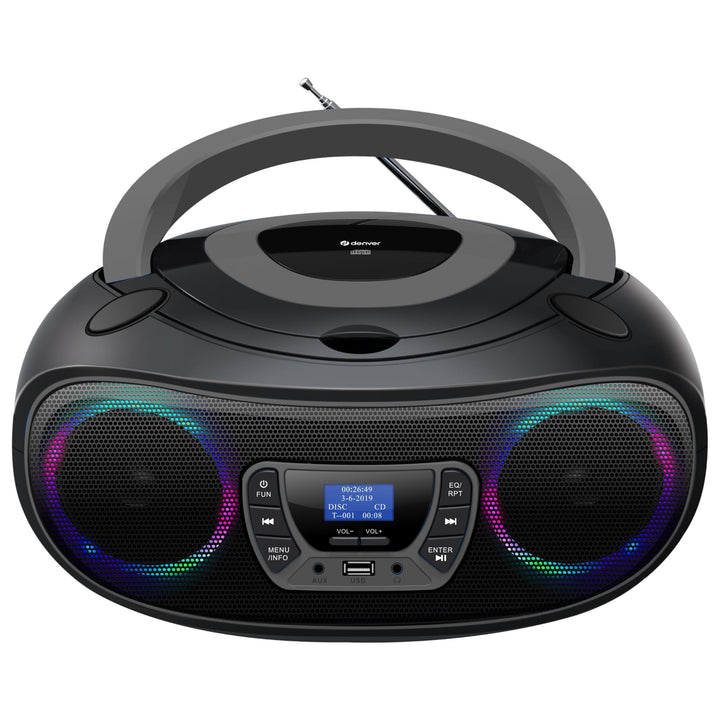 Denver DAB+ Boombox Mit DAB+/FM-Radio, Bluetooth-Funktion,Grey Grau, Grau