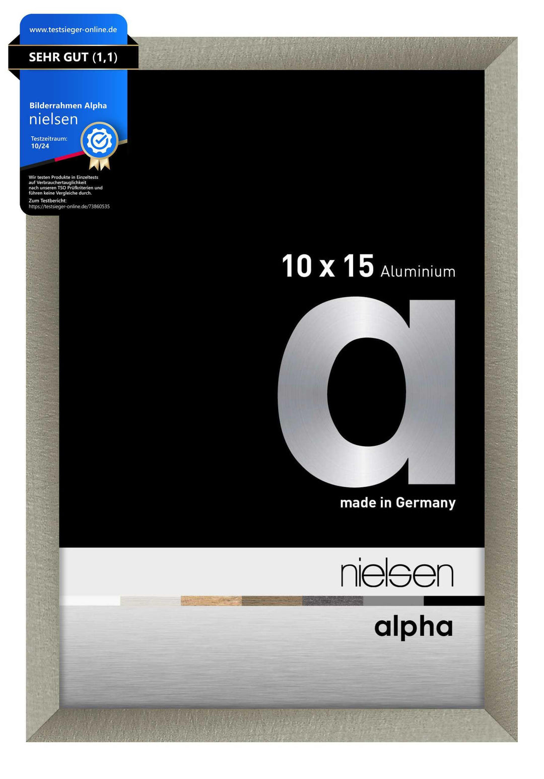 nielsen Aluminium Bilderrahmen Alpha, 10x15 cm, Brushed Edelstahl Brushed Edelstahl 10 x 15 cm, Brus
