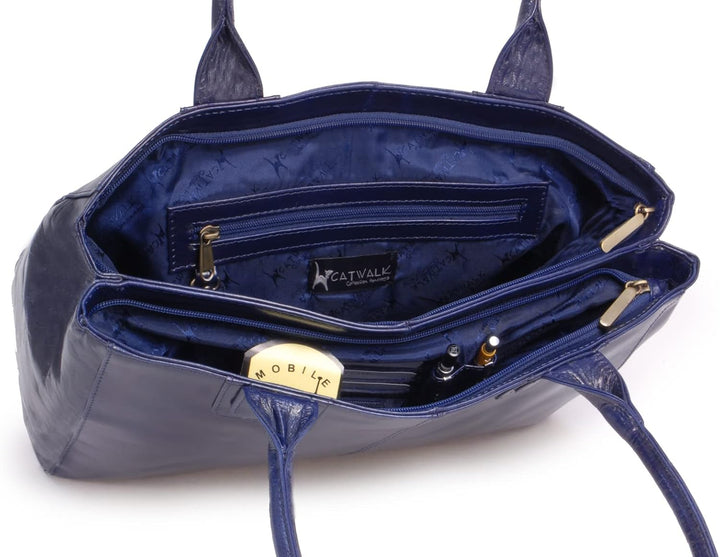 Catwalk Collection Handbags - Leder - Grosse Schultertragetasche/Umhängetasche/Shopper/Tote - KENSIN